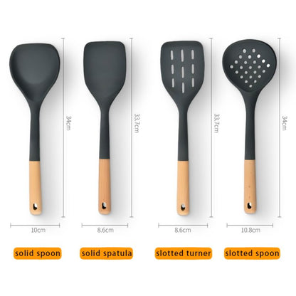NoirCraft LuxeGrip Silicone Utensil Set